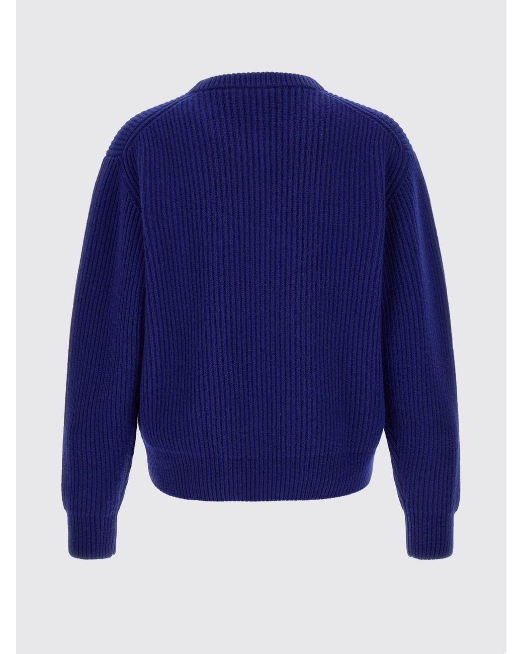 Jil Sander Blue Long-Sleeved Crewneck Sweater for men