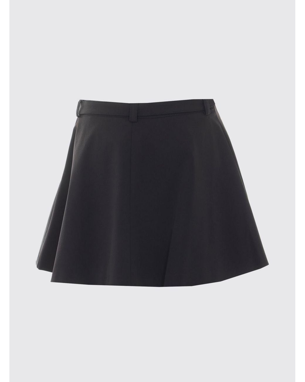 Pinko Black High-Waisted A-Line Crêpe Mini Skirt With Adjustable Belt
