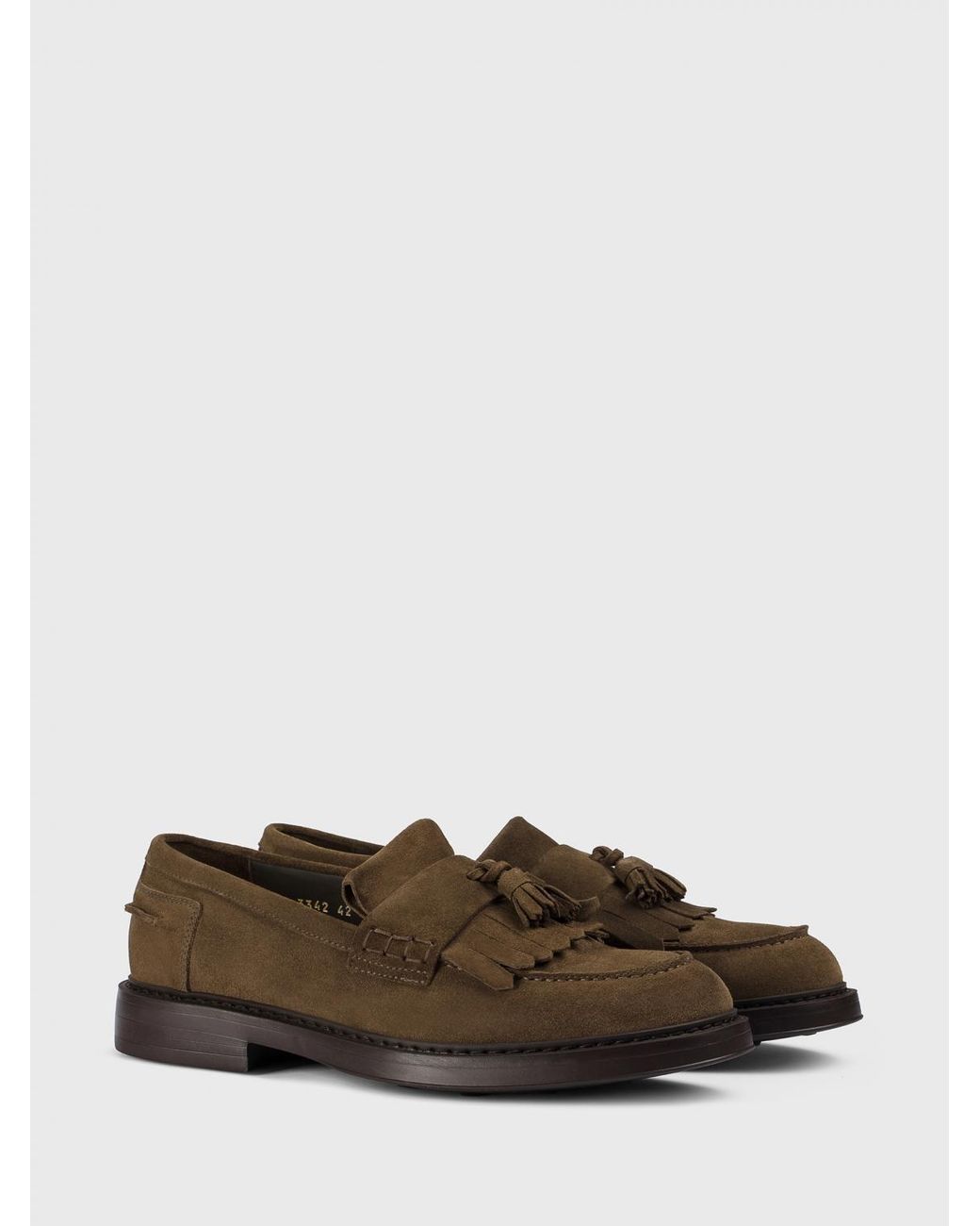 Doucal's Brown Suede Loafers With Tassels for men