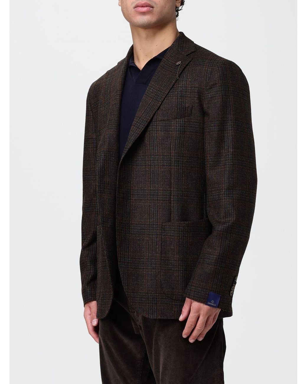 Santaniello Black Single-Breasted Super 110's Virgin Wool Blazer for men