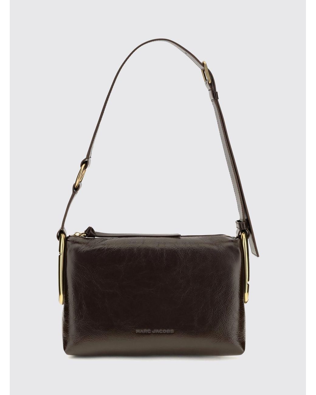 Marc Jacobs Black Scene Calfskin Leather Shoulder Bag With Embossed Logo
