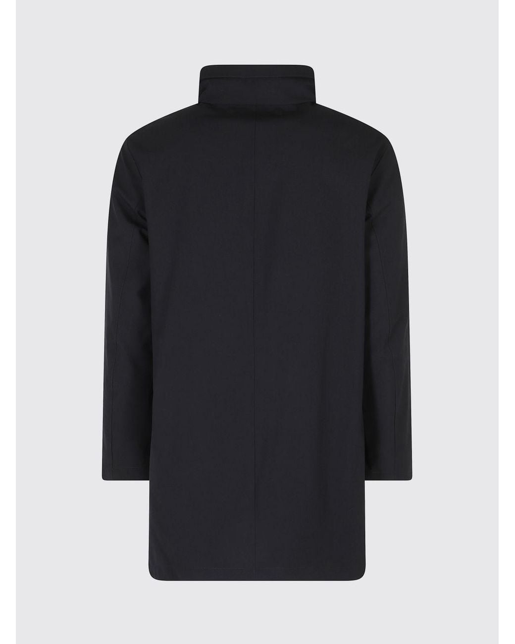 DUNO Black Knee-Length Viscose Blend Parka With Padded Hood for men