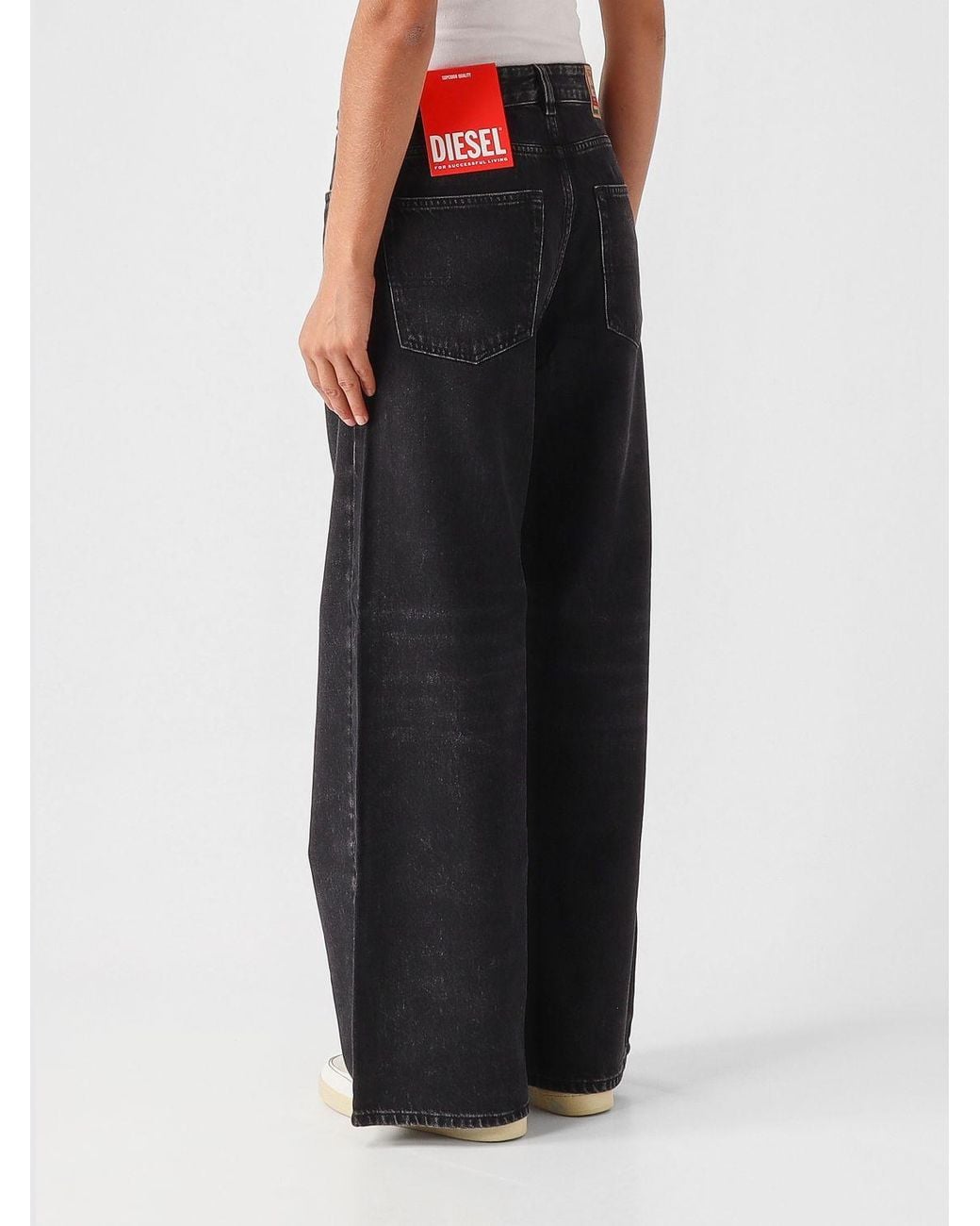 DIESEL Black 1996 D-Sire Oversized Mid-Rise Wide-Leg Jeans