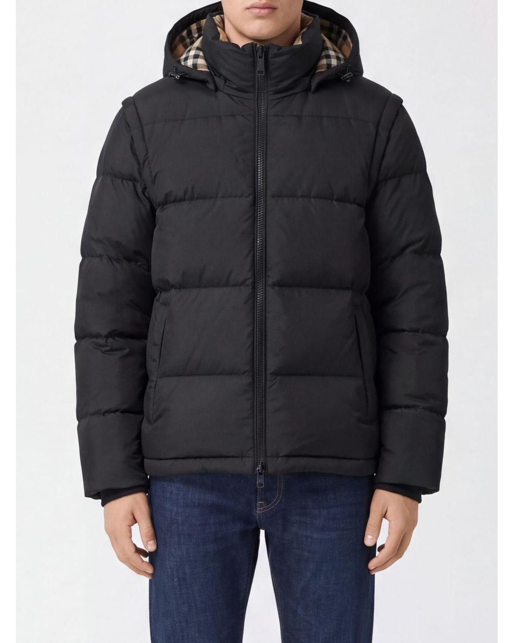 Burberry Black Quilted Hooded Puffer Jacket for men