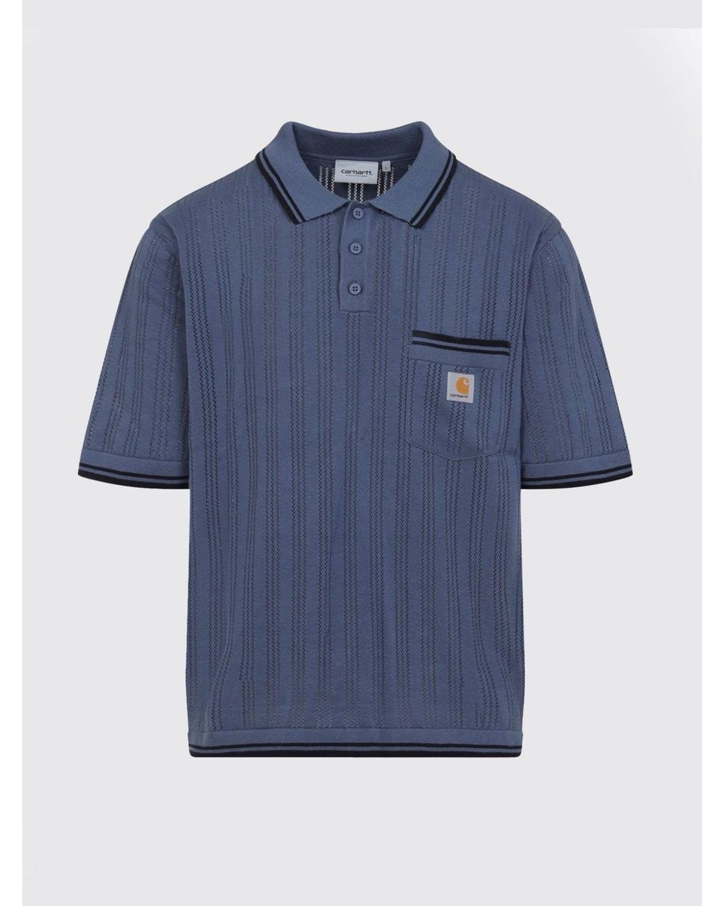 Carhartt Blue Cotton Polo Shirt for men