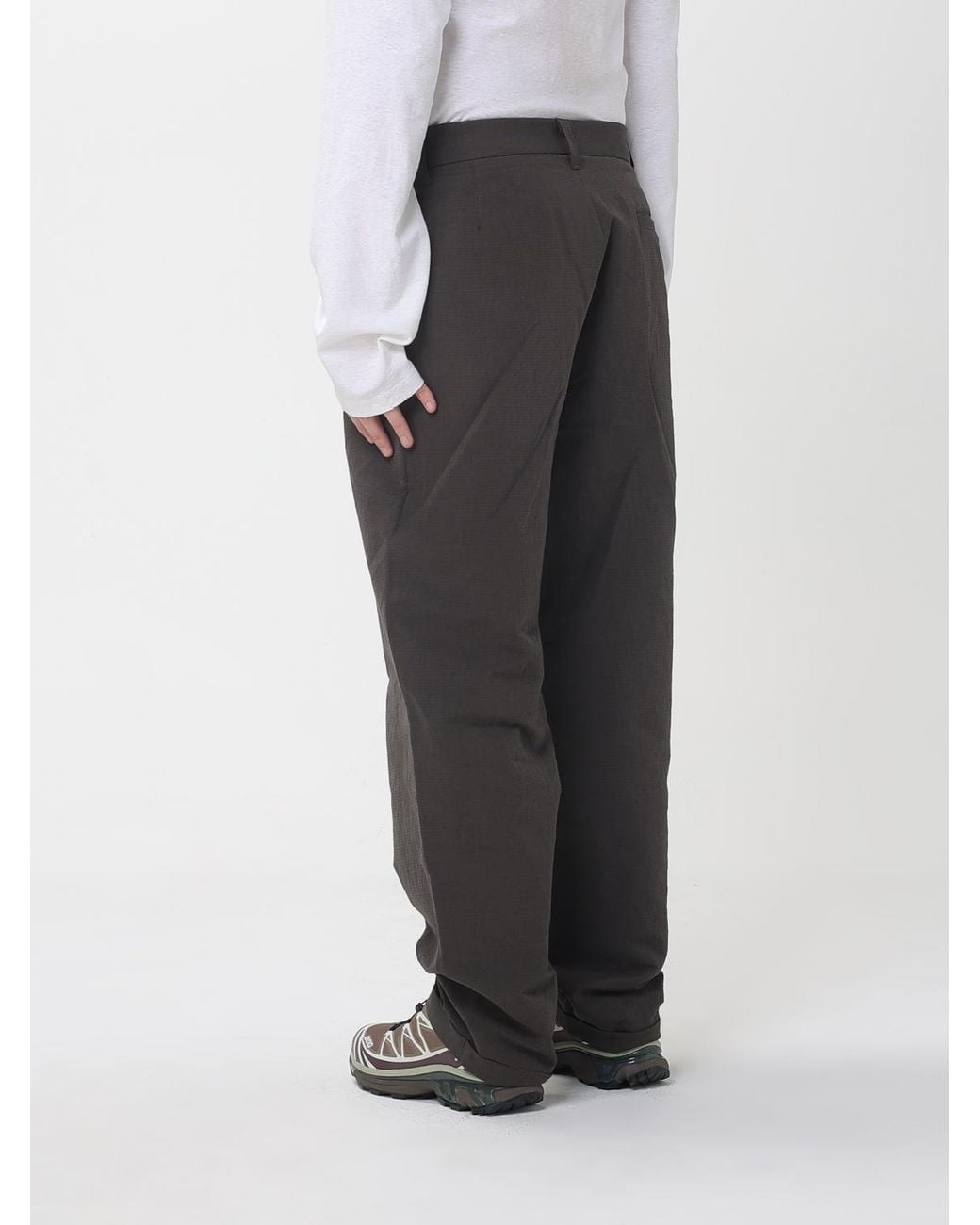RANRA Gray Cotton Blend Wide-Leg Trousers for men