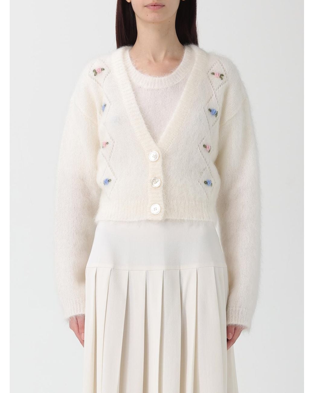 Alessandra Rich White Cardigan