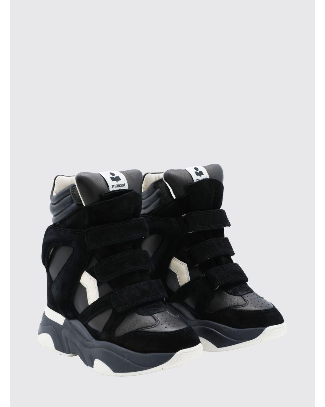 Isabel Marant Black Balskee High-Top Wedge Sneakers