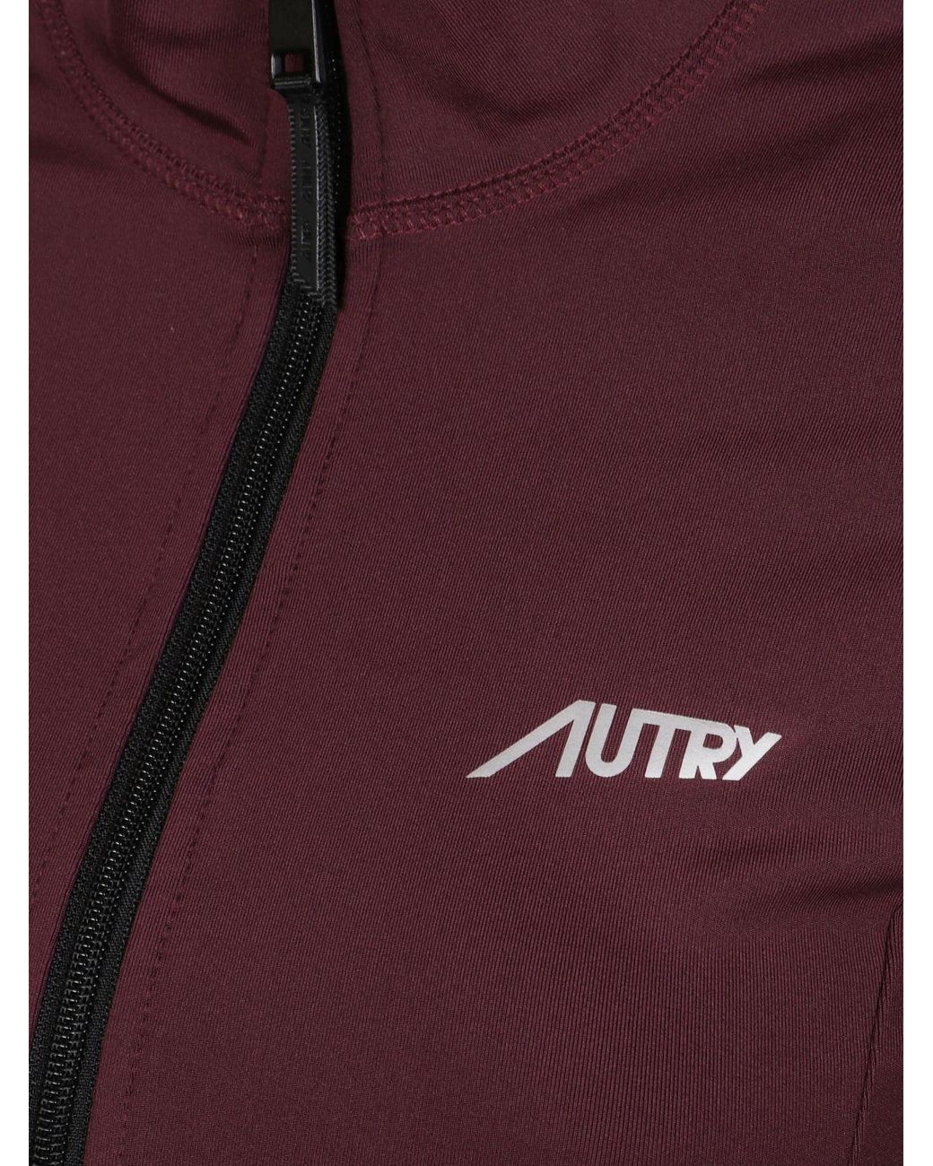 Autry Purple Slim Fit Zip-Up Sweatshirt