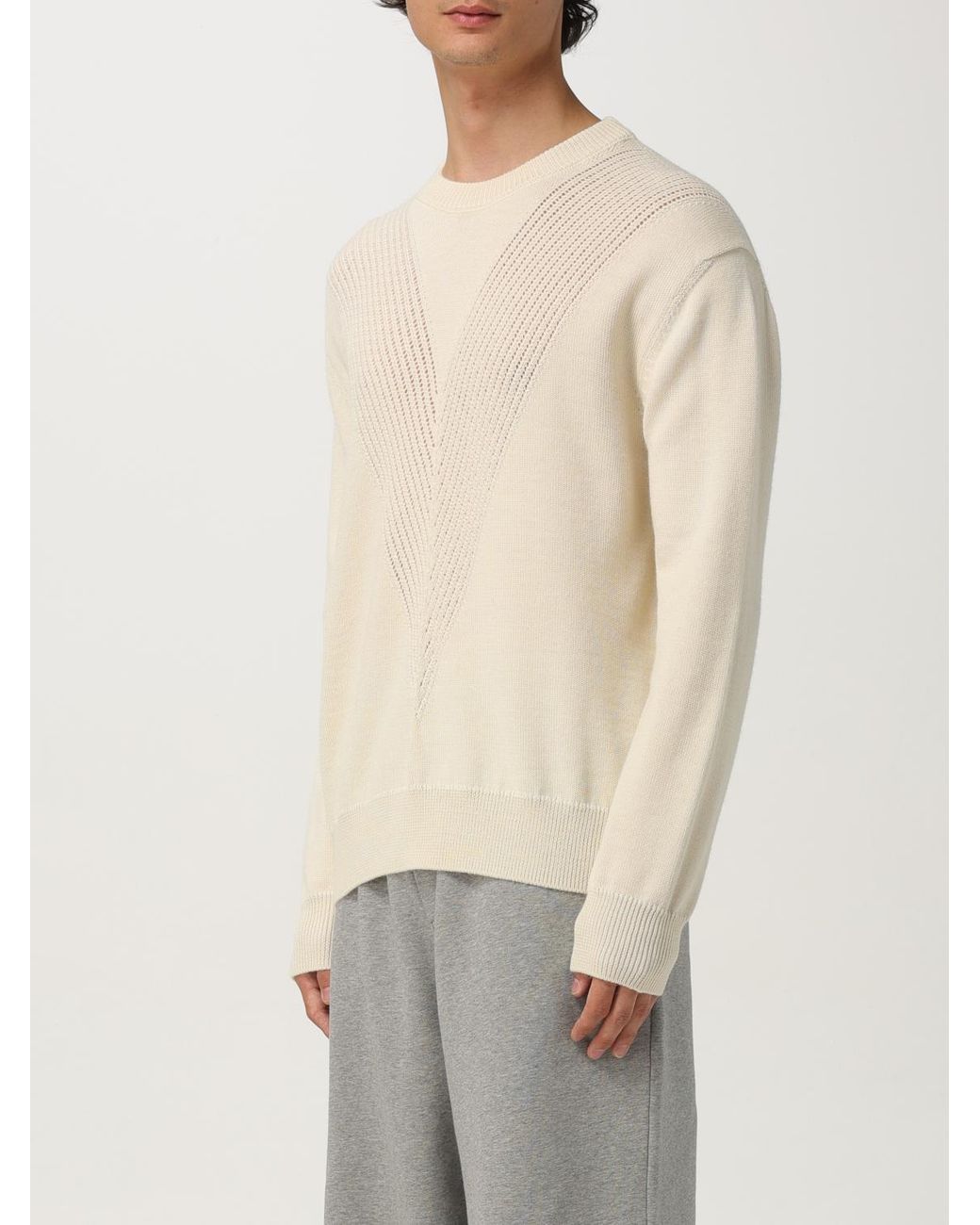 Jil Sander Natural Crew Neck Knit Top for men
