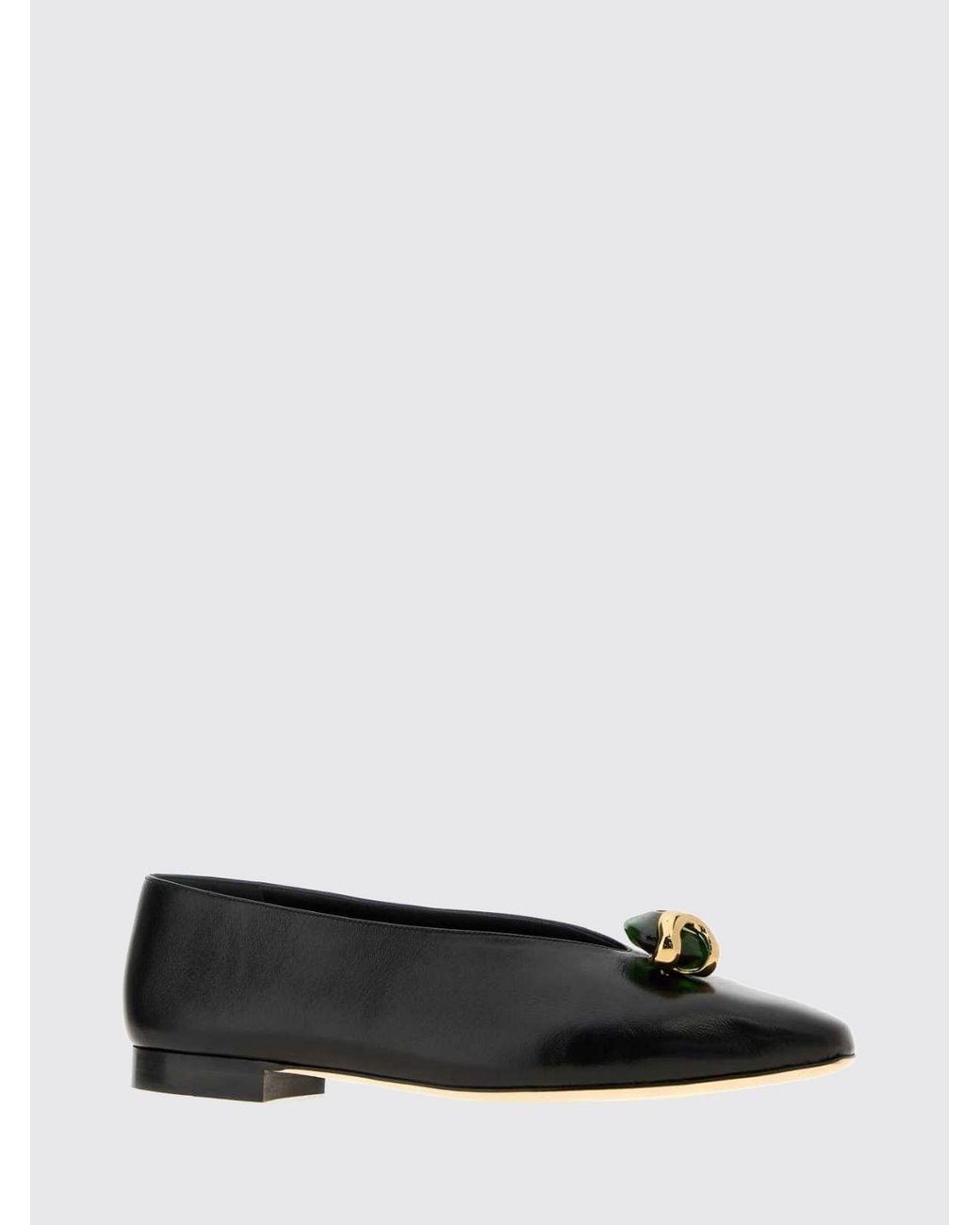 Jimmy Choo White Margot Embroidered Smooth Leather Tapered Toe Ballet Flats