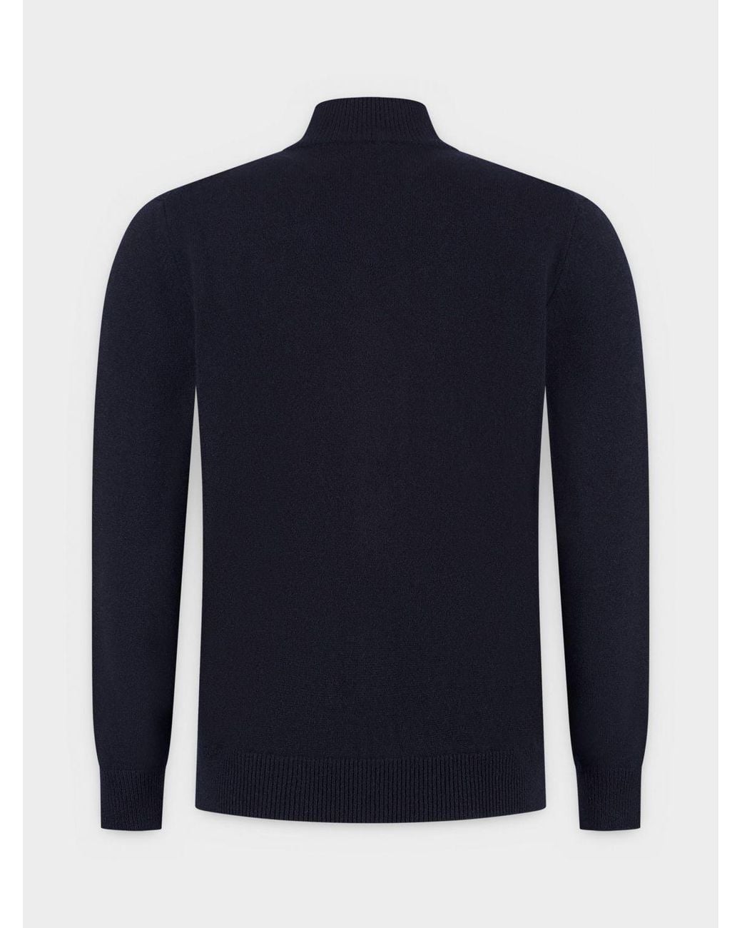 Brioni Blue High-Neck Pure Cashmere Cardigan With Button Closure for men