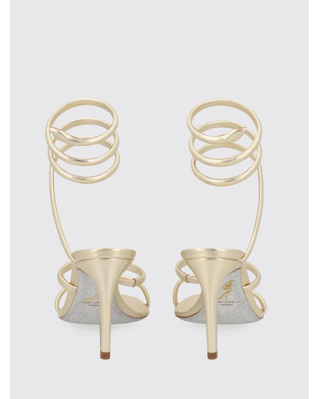 Rene Caovilla Natural Cleo Laminated Nappa Sandals