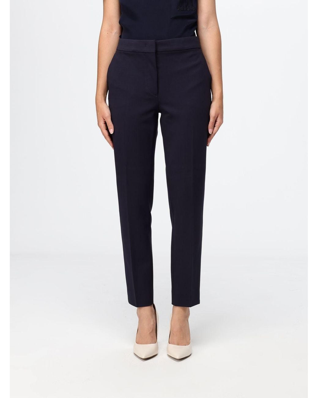 Max Mara Blue Pegno Slim Fit Chino Trousers