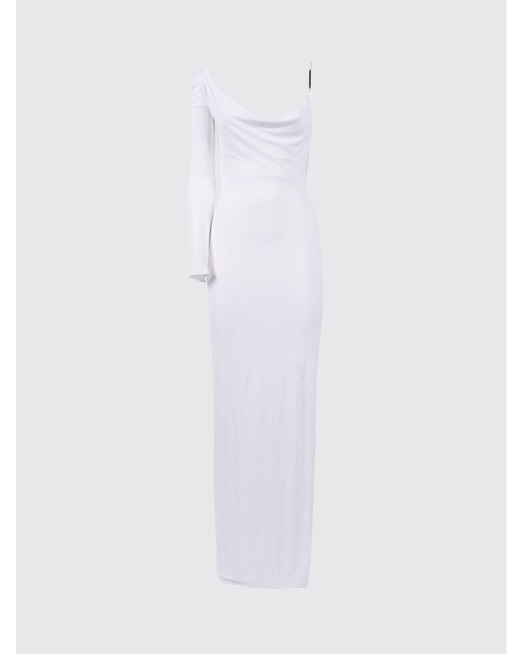 Elisabetta Franchi White Jersey One Shoulder Dress