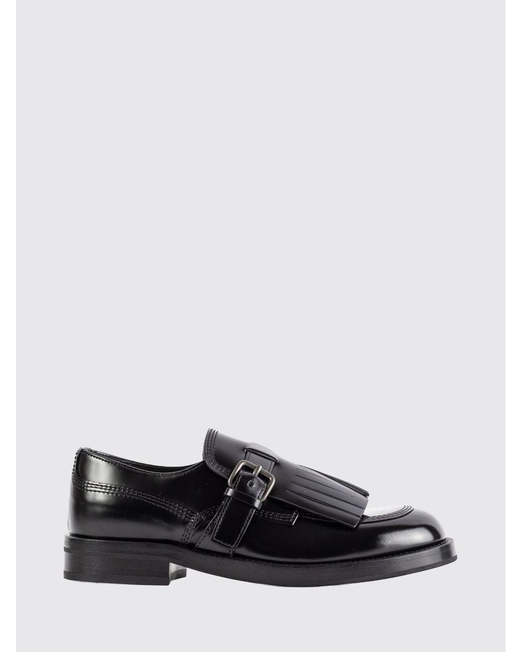 Church's White Brushed Calfskin Monk Strap Shoes With Fringes And Round Toe