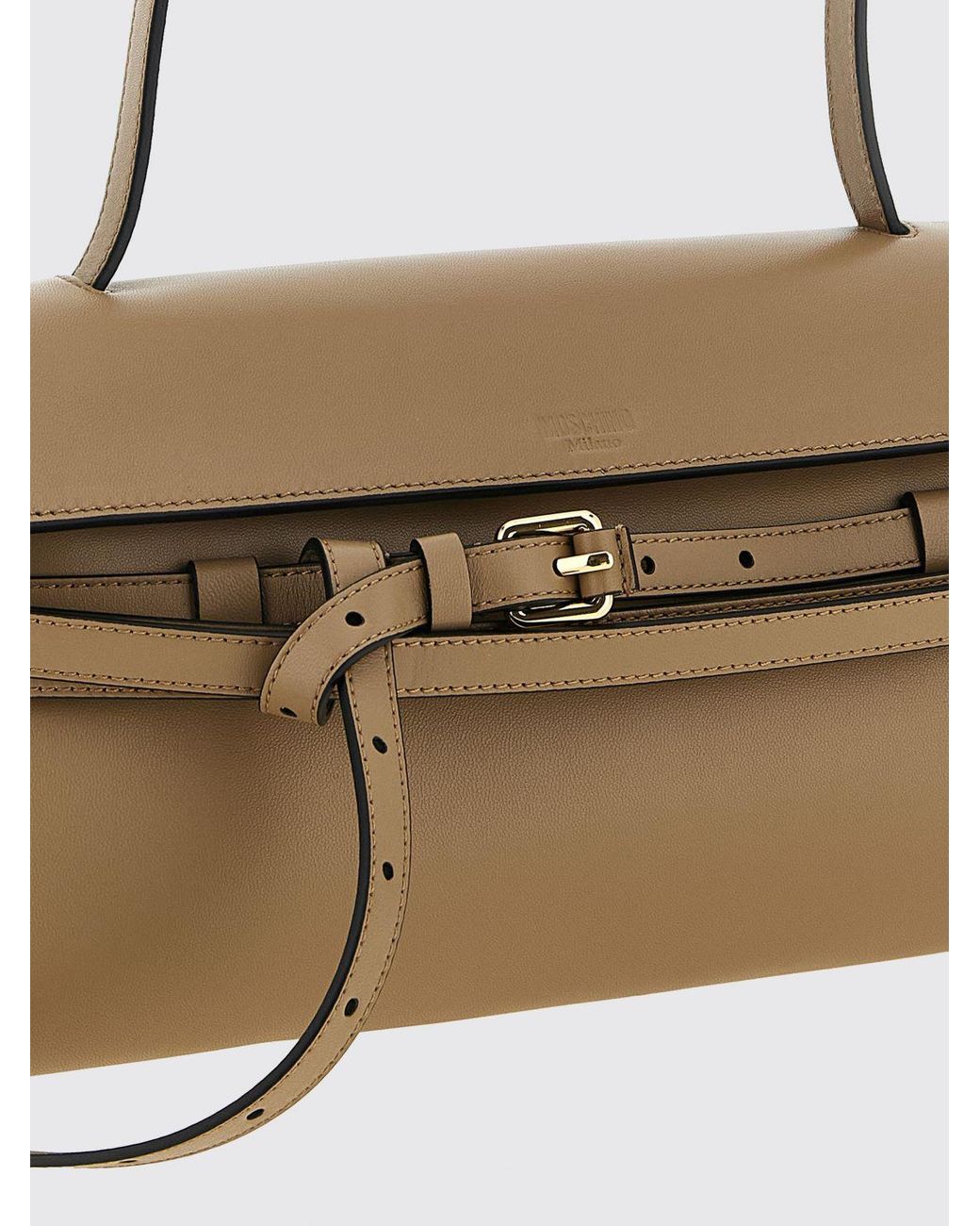 Moschino Couture White Tie Me Nappa Leather Bag