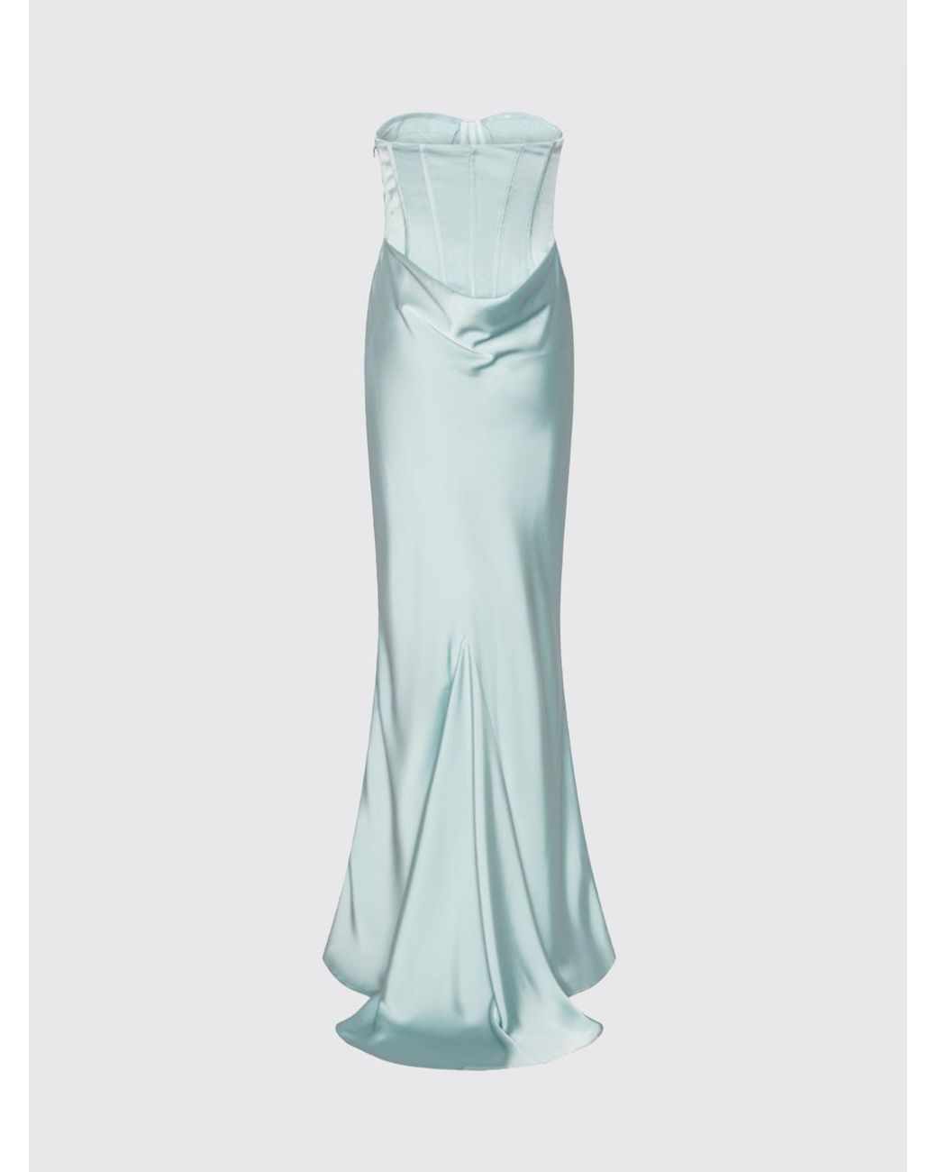ROTATE BIRGER CHRISTENSEN Blue Satin Bustier Dress