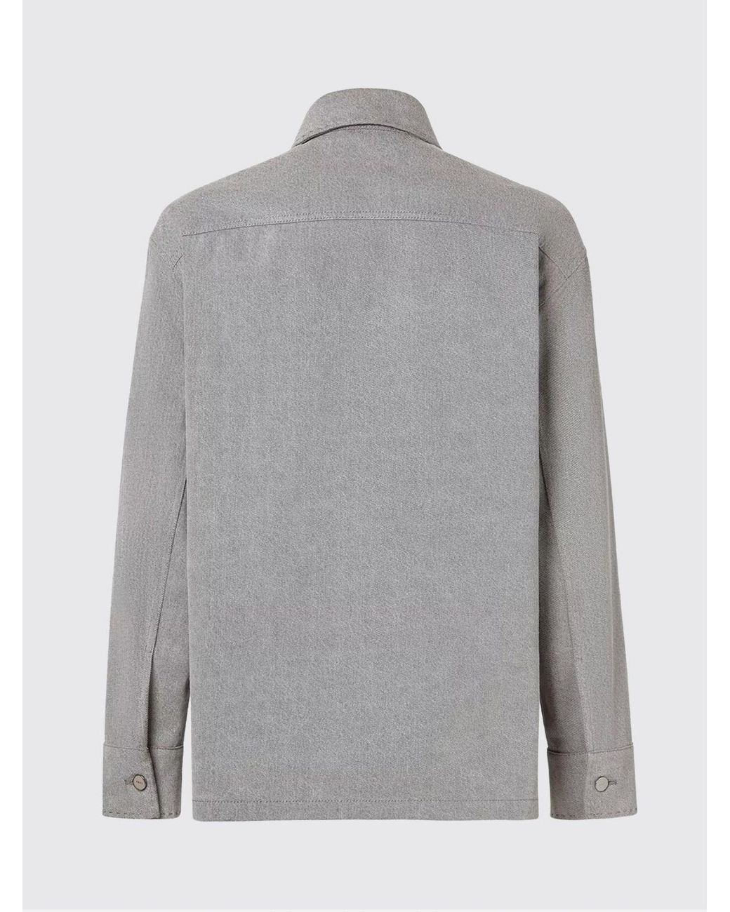 Fendi Gray Cotton Overshirt for men