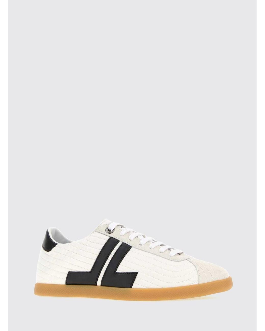 Lanvin White Glen Quilted Monogram Nylon Sneakers With Leather Details