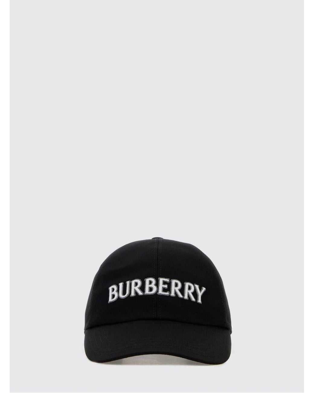 Burberry Black Cotton Twill Hat With Embroidered Logo