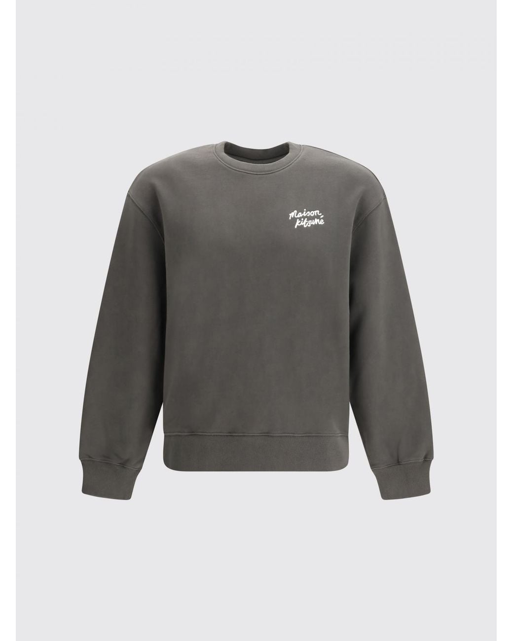 Maison Kitsuné Gray Maison KitsunÉ Cotton Crewneck Sweatshirt for men