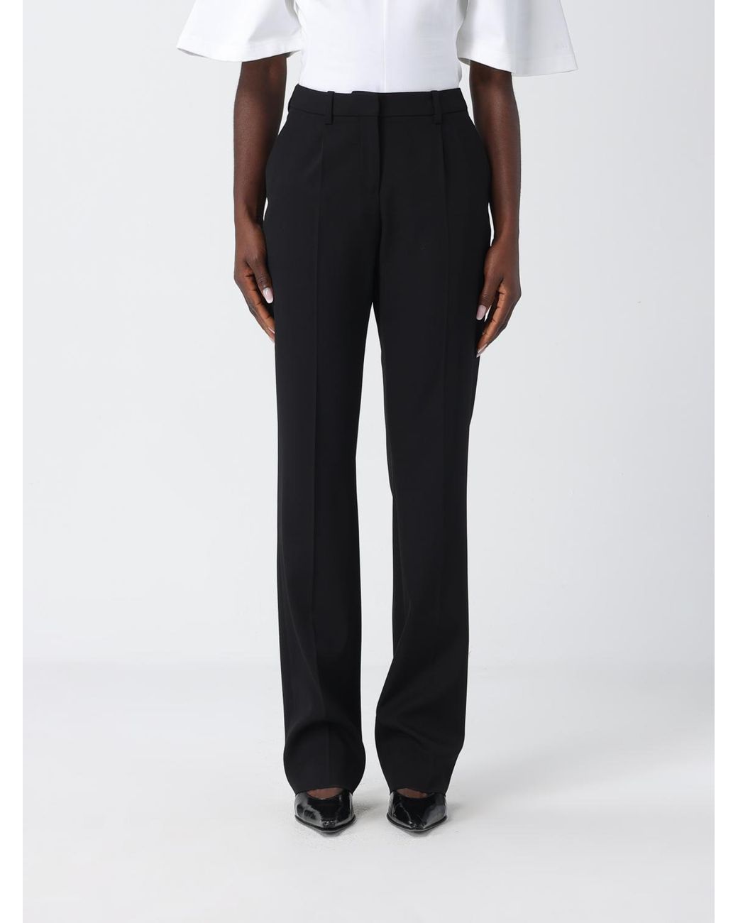 Balenciaga Black Stretch Wool Slim Fit Trousers