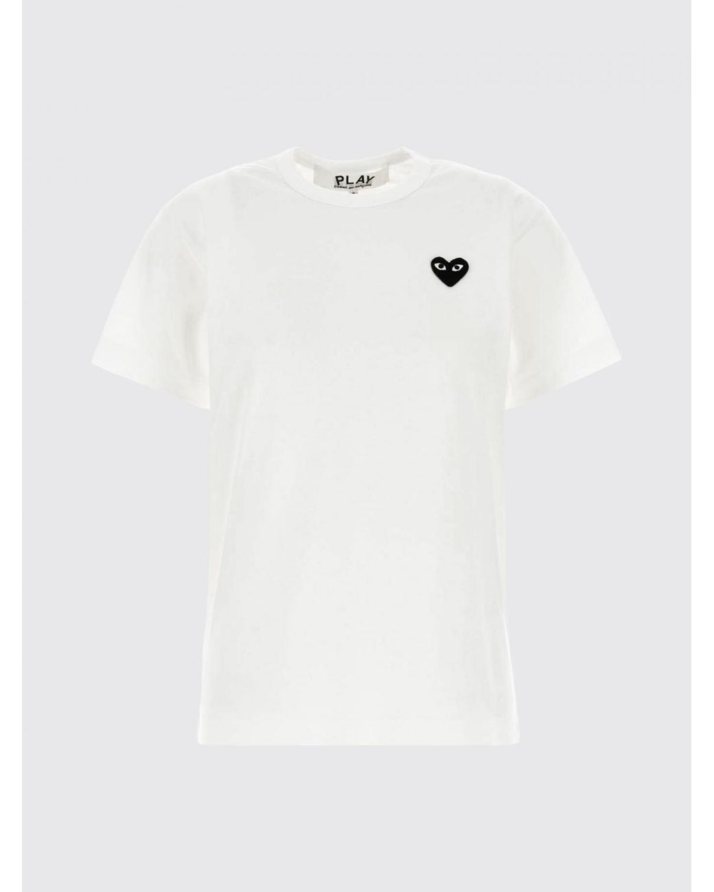 COMME DES GARÇONS PLAY White Comme Des GarÇ Ons Play Contrast Logo Cotton Crew-Neck T-Shirt