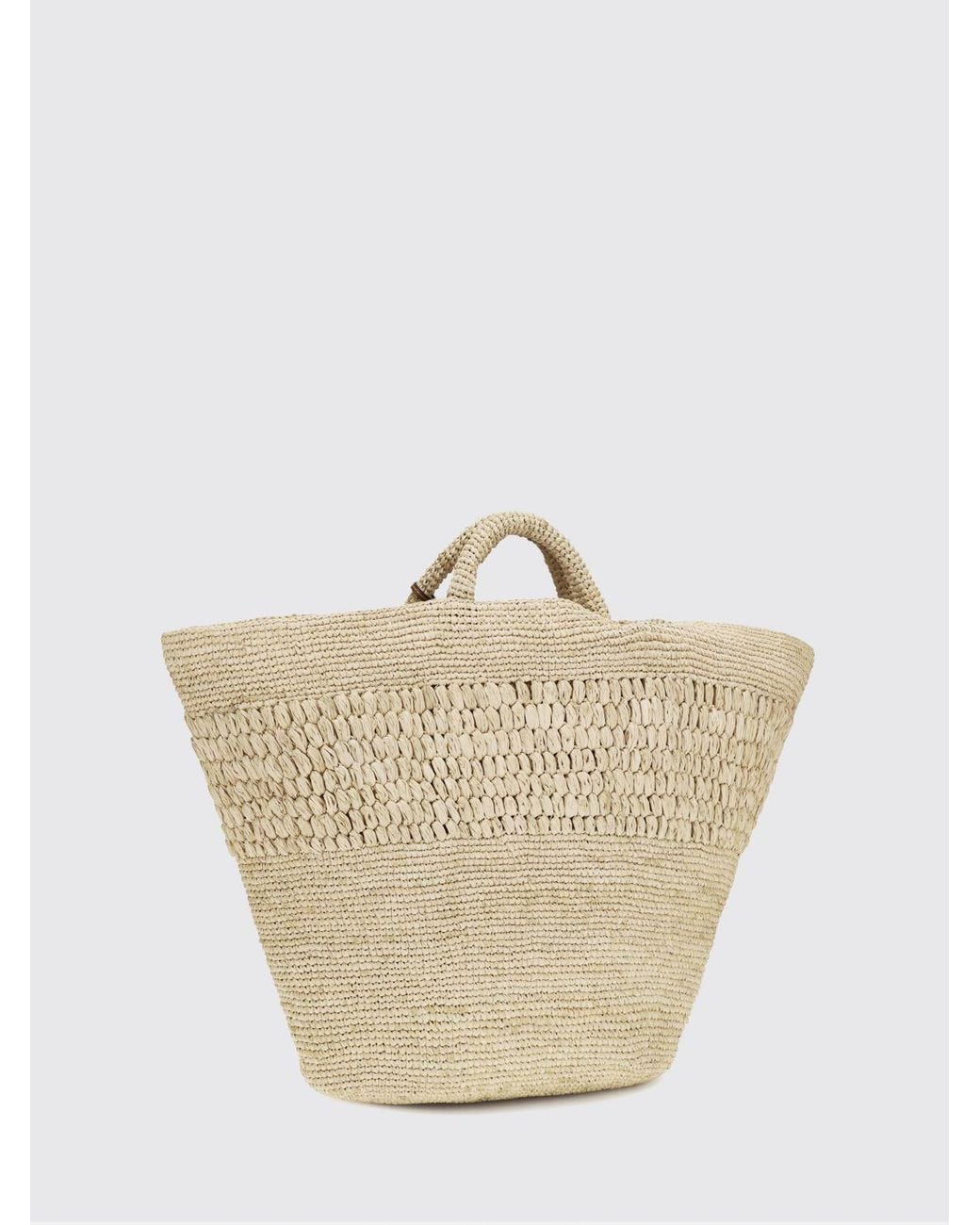 Manebí Natural Fiji Flared Crochet Raffia Tote Bag