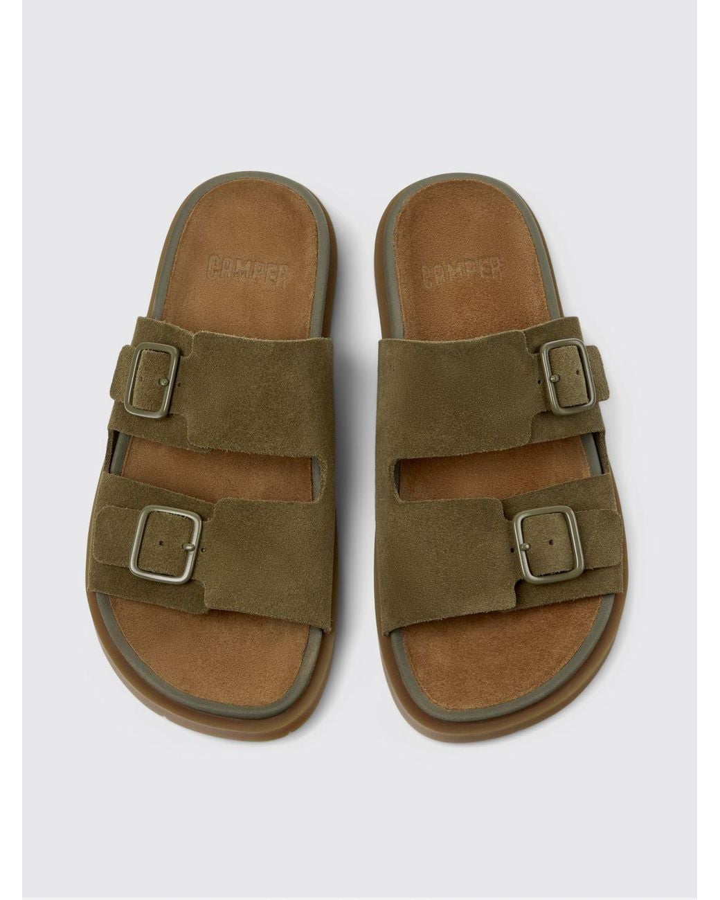 Camper Green Lluc Suede Sandals