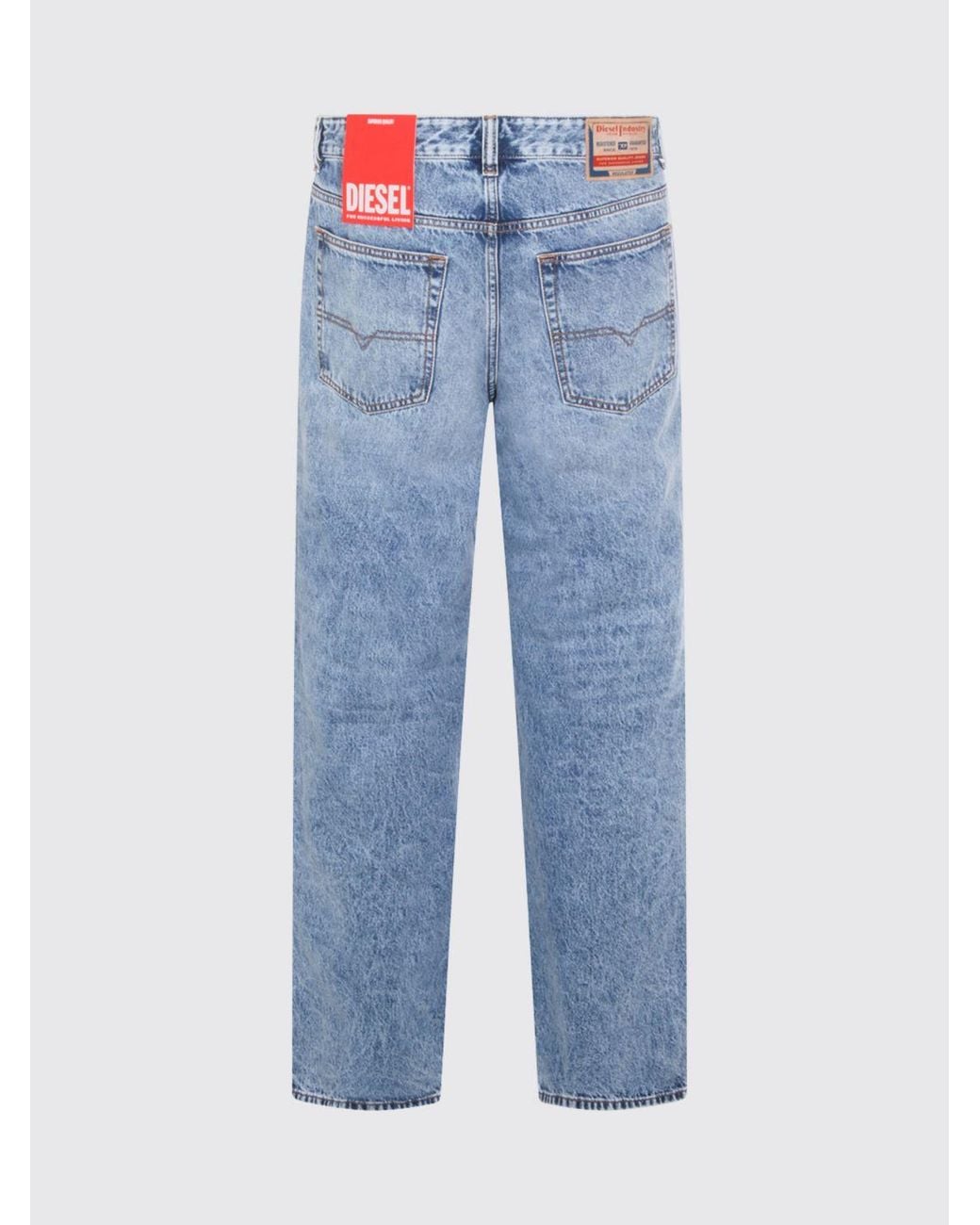 DIESEL Blue D-Macro Straight Jeans for men