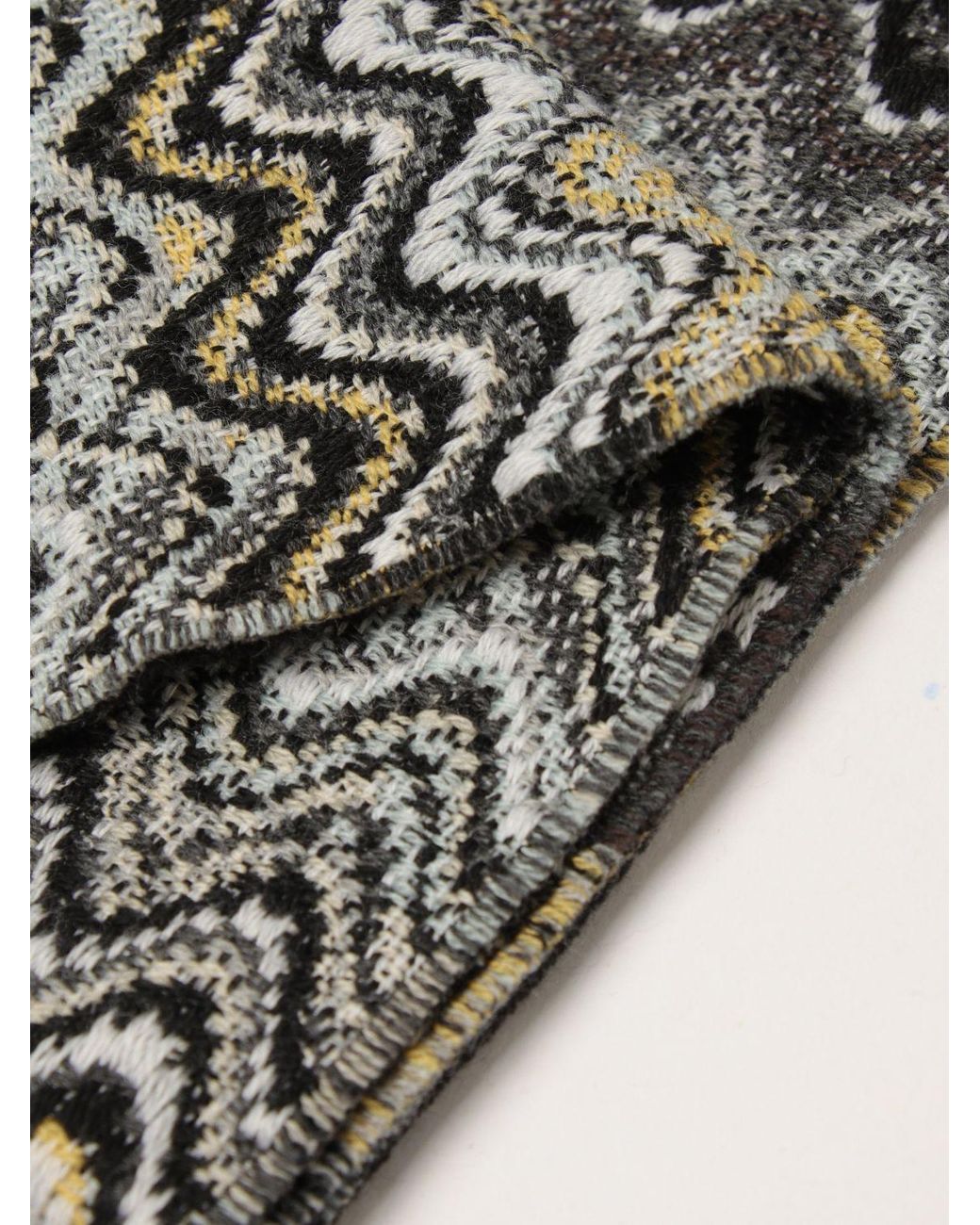 Missoni Gray Multicolour Abstract Pattern Pure Virgin Wool Scarf for men