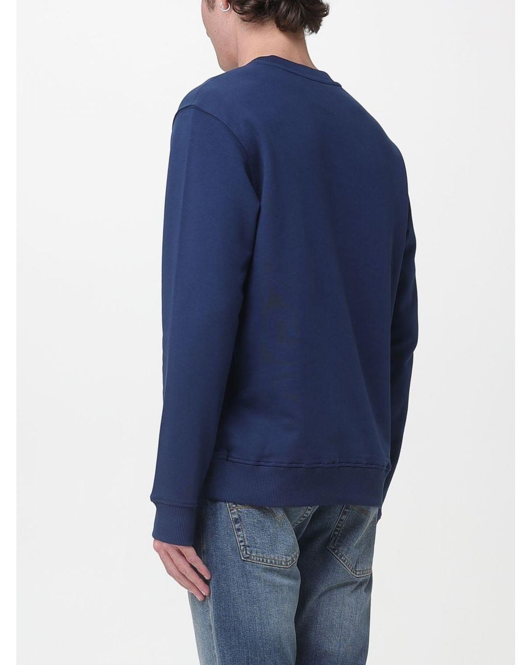 Versace Jeans Couture Blue Cotton Crewneck Sweatshirt With Logo for men