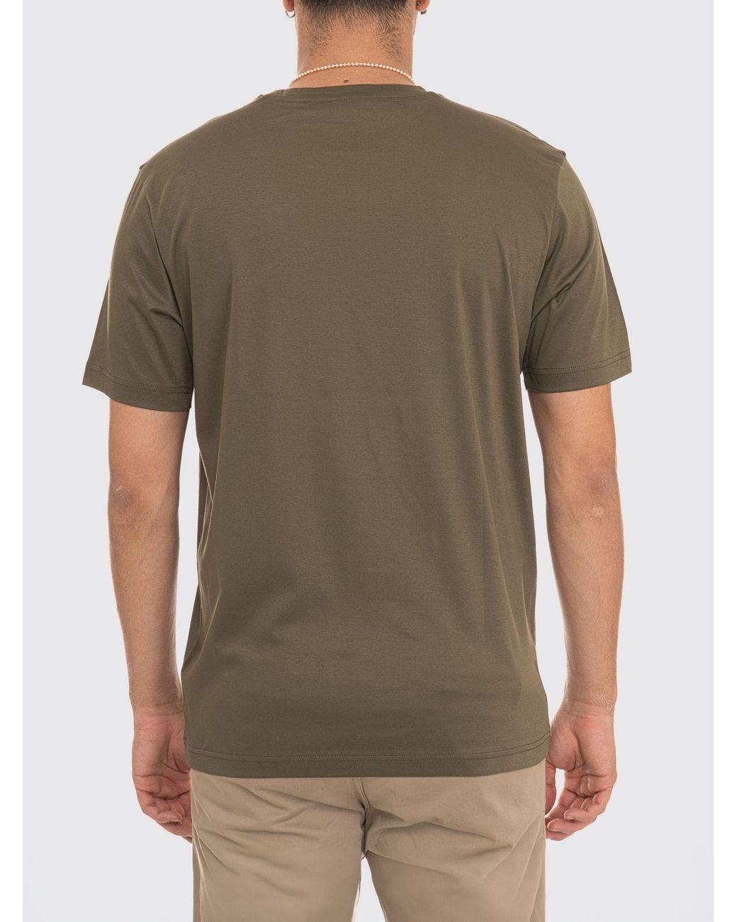 Boss Green Cotton Crew-Neck T-Shirt With Tone-On-Tone Logo On The Chest for men