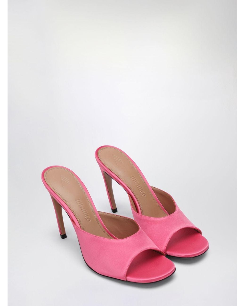 The Attico Pink Betta Satin Mules