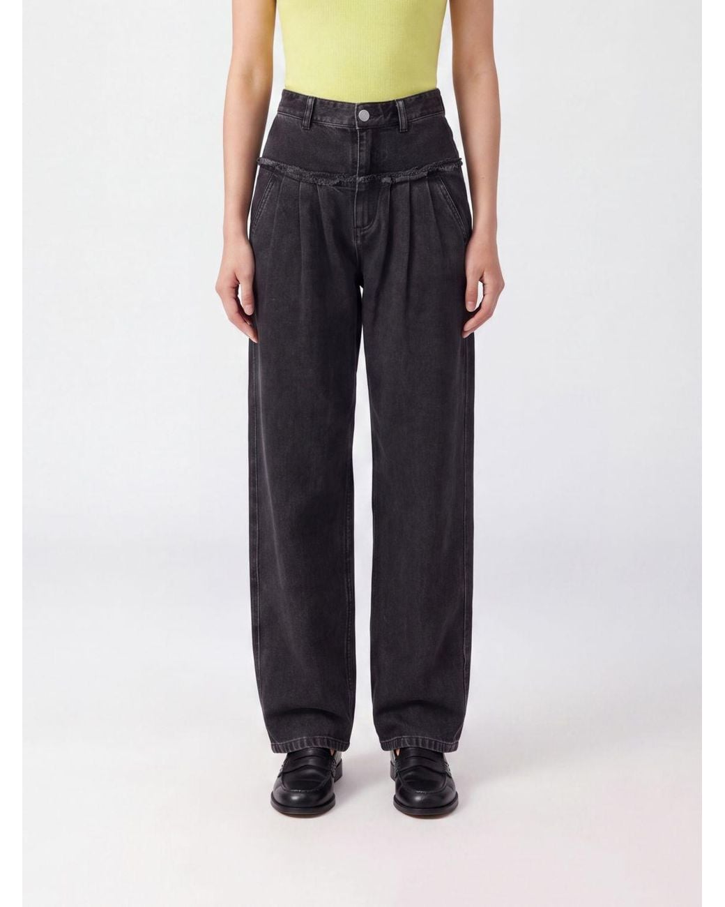 Isabel Marant Blue Iniza High-Waisted Wide-Leg Denim Jeans