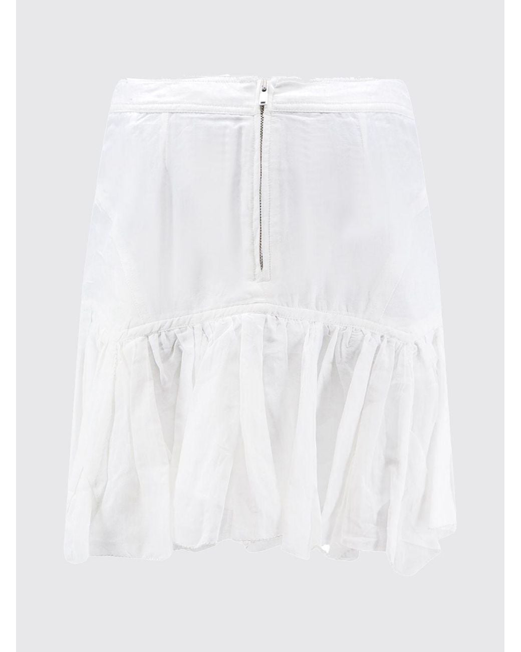 Isabel Marant White Daneen High-Waisted Cotton A-Line Mini Skirt