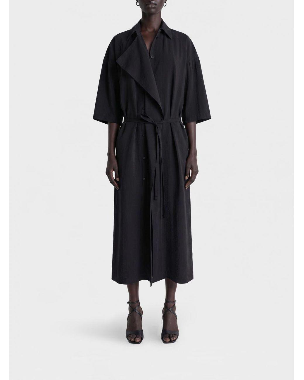Lemaire Black Silk Chemisier Dress