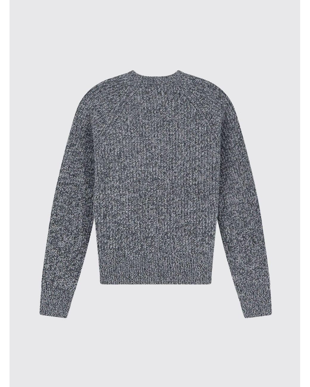Aspesi Blue Long-Sleeved Pure Wool Crewneck Jumper