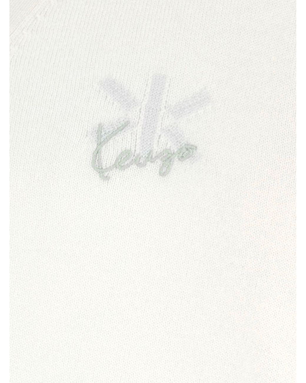 KENZO White V-Neck Cardigan for men