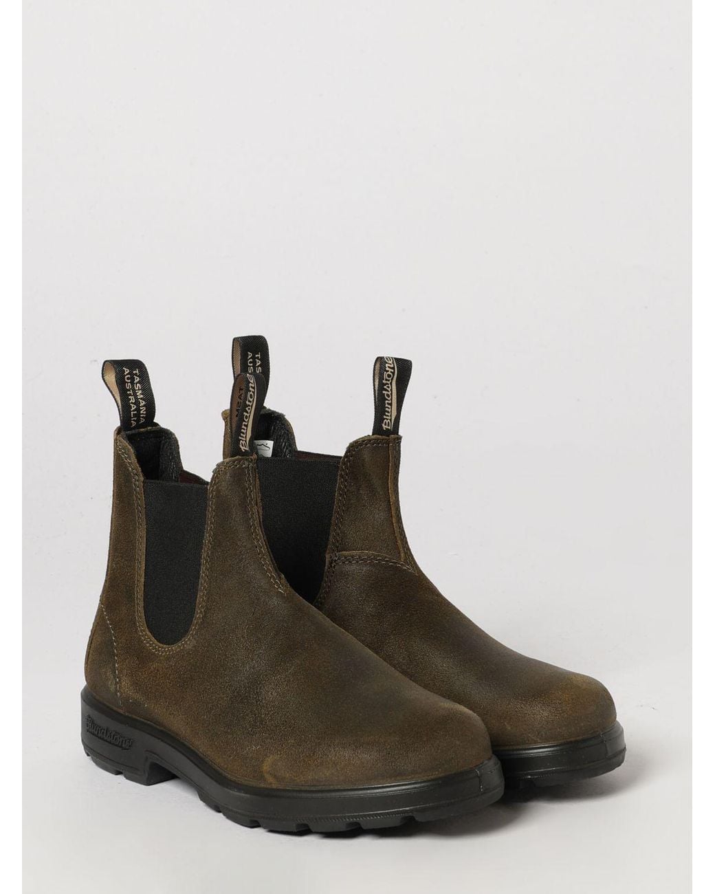 Blundstone Brown Suede Chelsea Boots With Double Pull Tabs for men