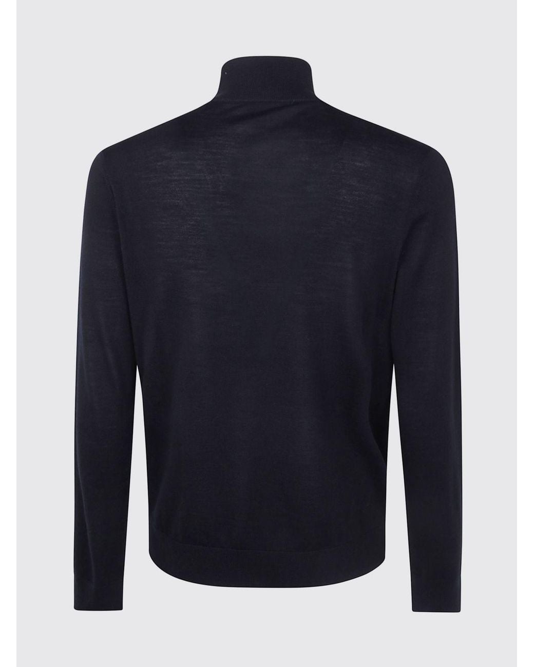 Paul Smith Blue Pure Merino Wool Half-Zip Turtleneck Jumper for men