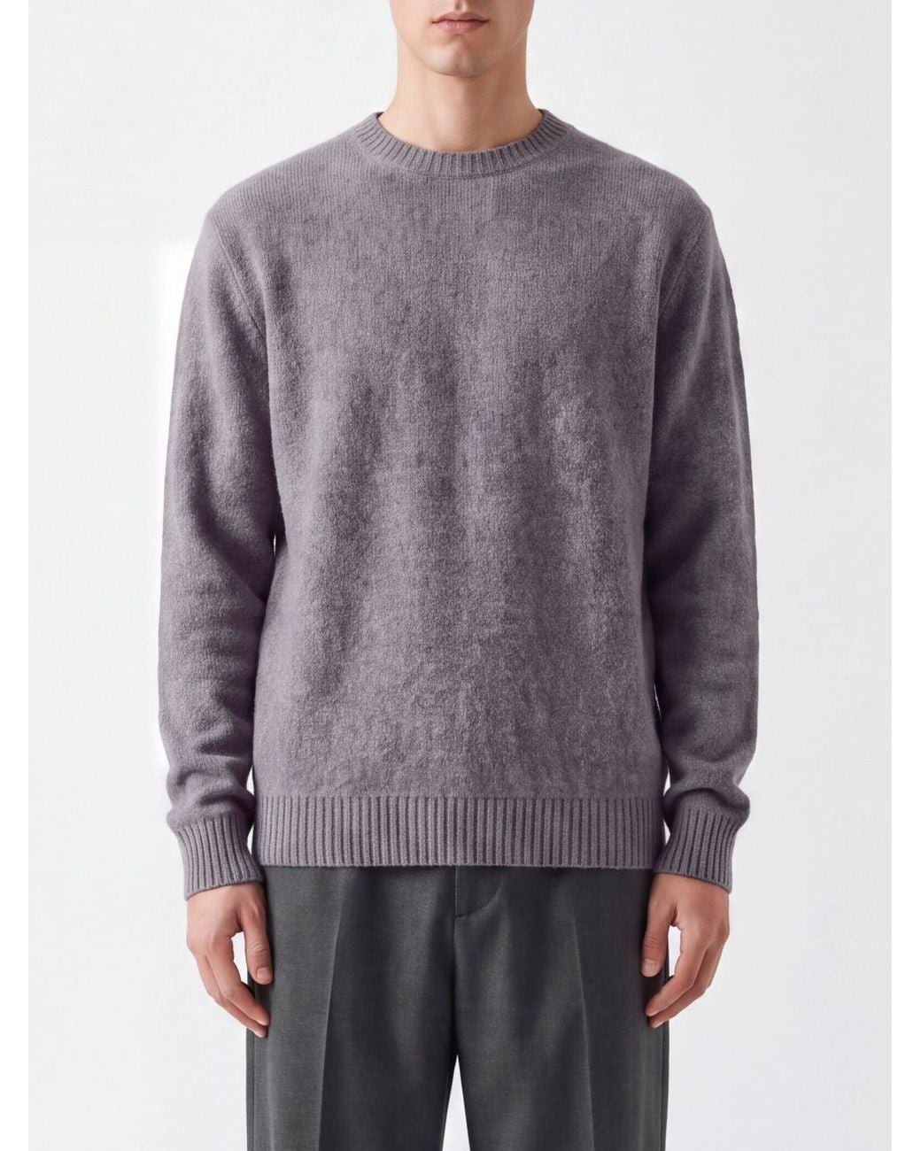 Avant Toi Gray Slim Fit Merino Wool And Alpaca Crewneck Jumper for men