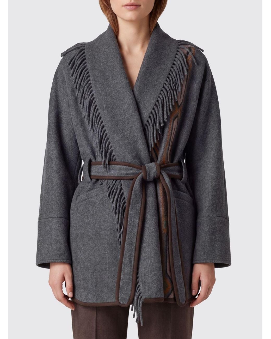 Bazar Deluxe Gray Short Robe Coat