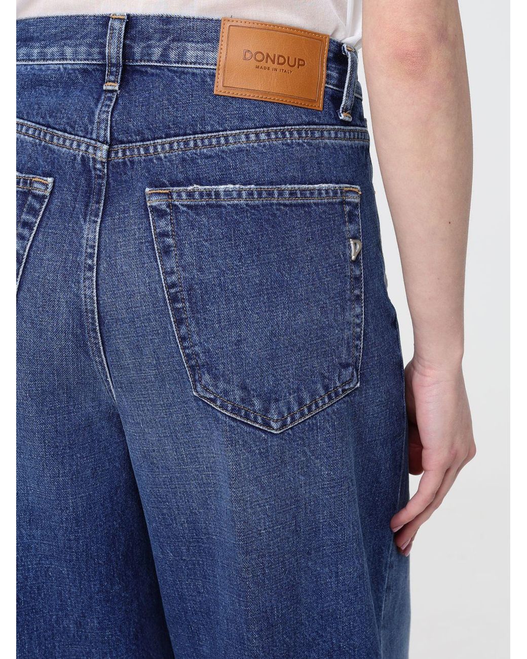 Dondup Blue Wide-Leg Cotton Denim Jeans