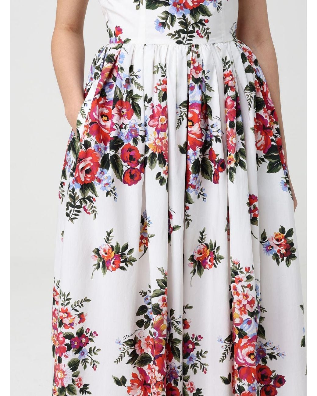 Dolce & Gabbana White Dolce &Amp Gabbana Cotton Dress With Floral Print