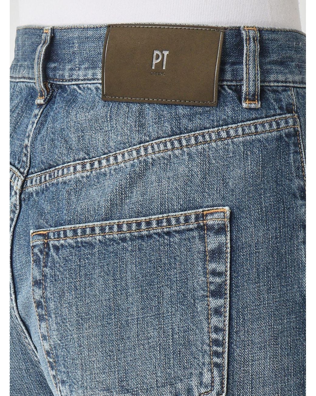 PT Torino Blue Megan Mid-Rise Straight Jeans