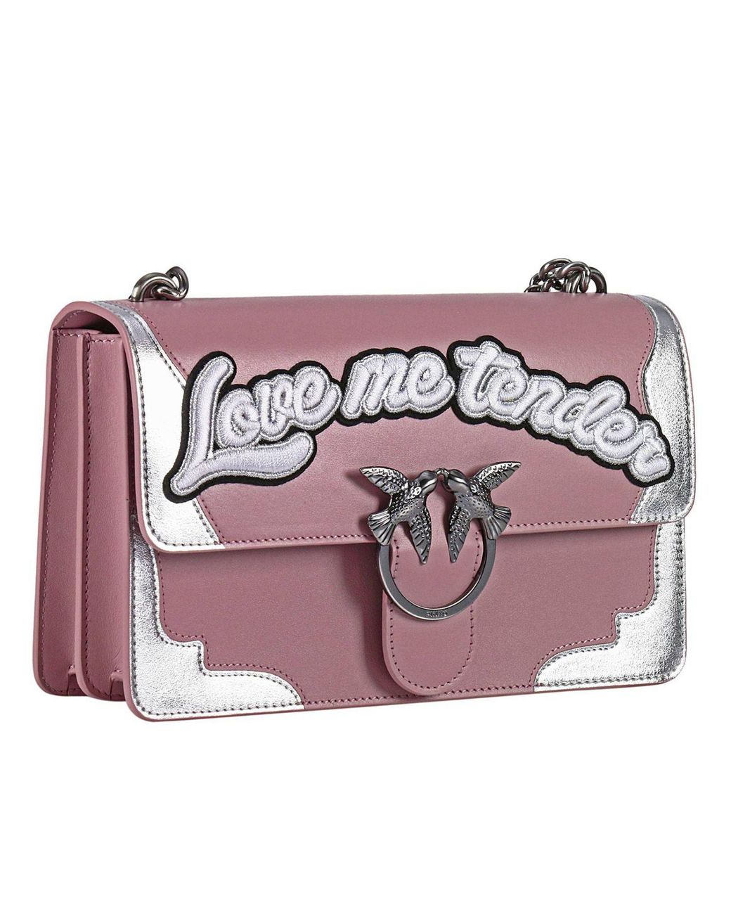 Pinko Love Me Tender Leather Cross-body Bag in Pink | Lyst UK