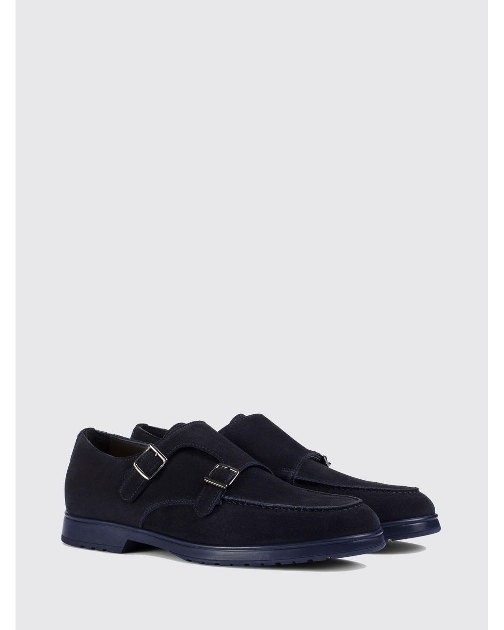 Doucal's Monk Strap Schuhe Aus Wildleder in Blue für Herren