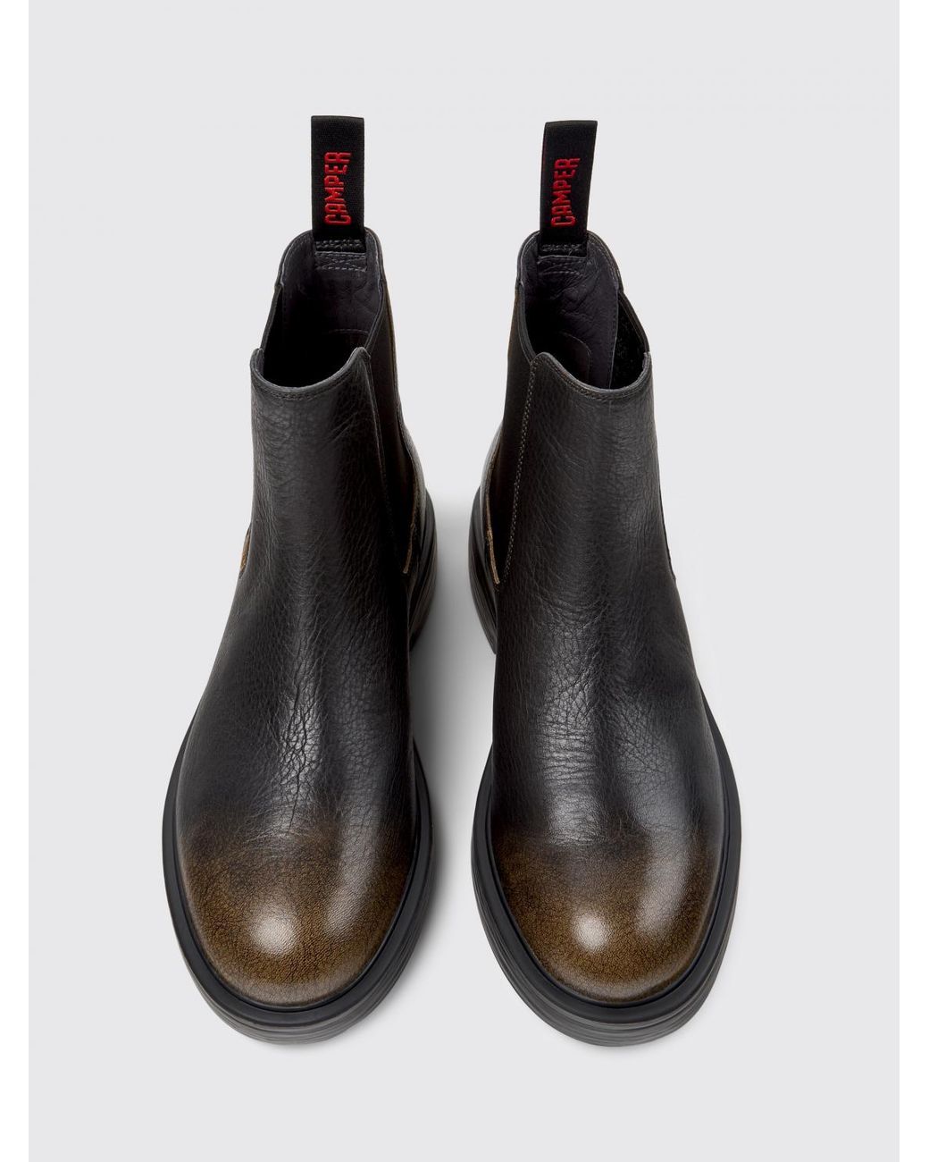 Camper Black Dean Grained Leather Ankle Boots for men